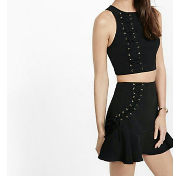 Express Dresses & Skirts - Lace up ruffle skirt